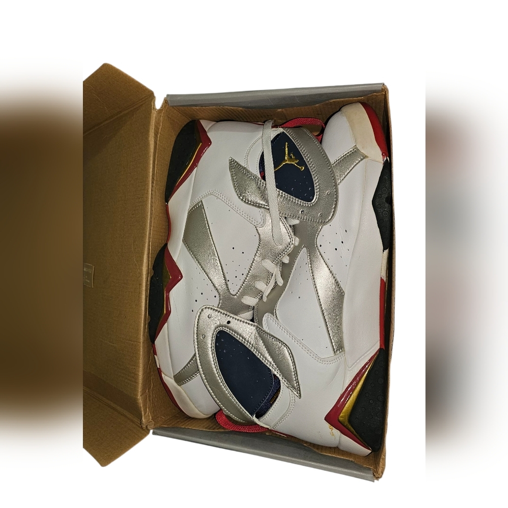 Jordan Sneakers White Red Gold
